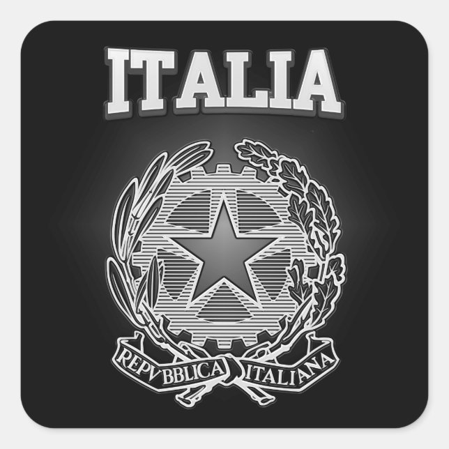 Pegatina Cuadrada Escudo de armas de Italia (Anverso)