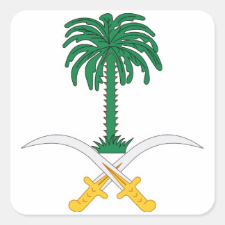 Pegatina Cuadrada Escudo de armas de la Arabia Saudita