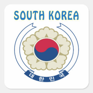 Pegatina Cuadrada Escudo de armas de la COREA DEL SUR