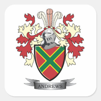 Pegatina Cuadrada Escudo de armas de la familia Andrews