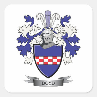 Pegatina Cuadrada Escudo de armas de la familia Boyd