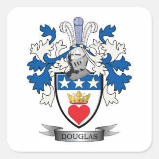 Pegatina Cuadrada Escudo de armas de la familia Douglas