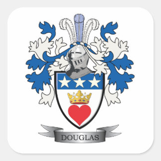 Pegatina Cuadrada Escudo de armas de la familia Douglas
