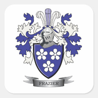 Pegatina Cuadrada Escudo de armas de la familia Frazier