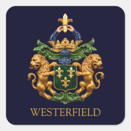 Pegatina Cuadrada Escudo de Armas de la Familia Holandesa Westerfiel