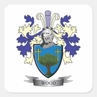 Pegatina Cuadrada Escudo de armas de la familia maderera
