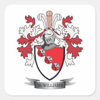 Pegatina Cuadrada Escudo de armas de la familia McWilliams