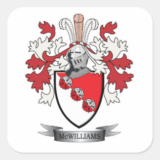 Pegatina Cuadrada Escudo de armas de la familia McWilliams