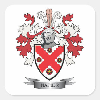Pegatina Cuadrada Escudo de armas de la familia Napier