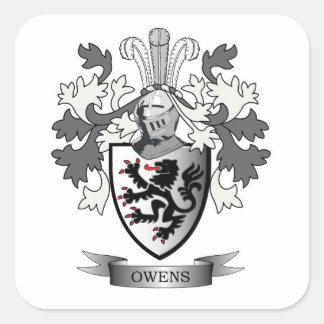 Pegatina Cuadrada Escudo de armas de la familia Owens