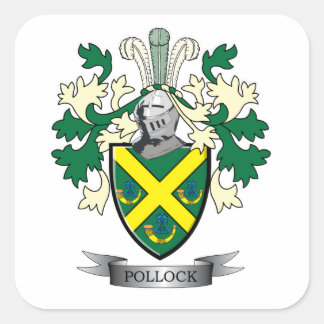 Pegatina Cuadrada Escudo de armas de la familia Pollock