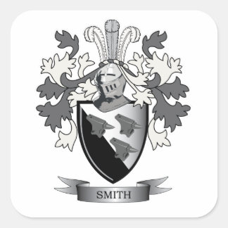 Pegatina Cuadrada Escudo de armas de la familia Smith