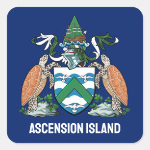 Pegatina Cuadrada Escudo de armas de la Isla de Ascensión