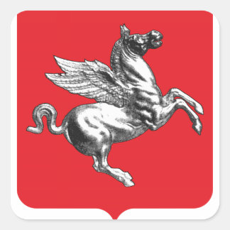 Pegatina Cuadrada Escudo de armas de la Toscana (Italia)