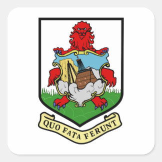 Pegatina Cuadrada Escudo de armas de las Bermudas