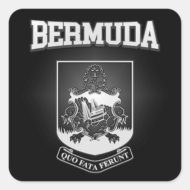 Pegatina Cuadrada Escudo de armas de las Bermudas (Anverso)