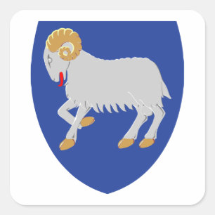 Pegatina Cuadrada Escudo de armas de las Islas Feroe
