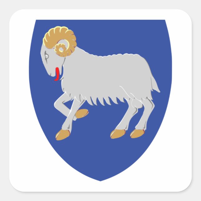 Pegatina Cuadrada Escudo de armas de las Islas Feroe (Anverso)