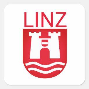 Pegatina Cuadrada Escudo de armas de Linz, AUSTRIA
