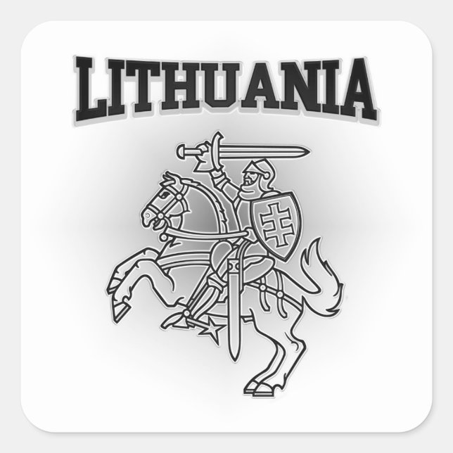 Pegatina Cuadrada Escudo de armas de Lituania (Anverso)