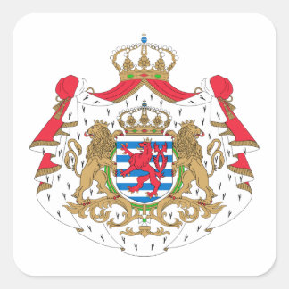 Pegatina Cuadrada Escudo de armas de Luxemburgo