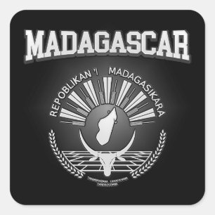 Pegatina Cuadrada Escudo de armas de Madagascar