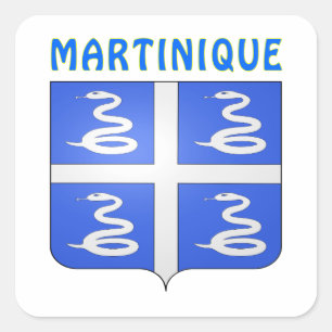 Pegatina Cuadrada Escudo de armas de Martinica