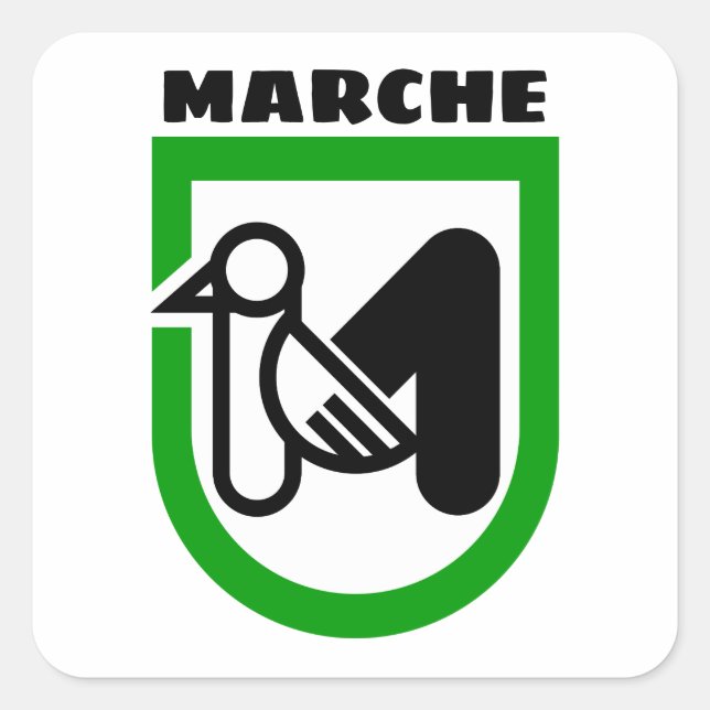 Pegatina Cuadrada Escudo de armas de marzo (Italia) (Anverso)