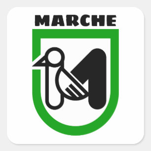 Pegatina Cuadrada Escudo de armas de marzo (Italia)