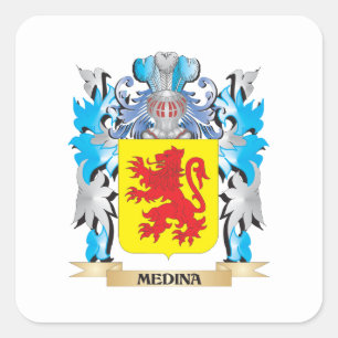 Pegatina Cuadrada Escudo de armas de Medina - escudo de la familia