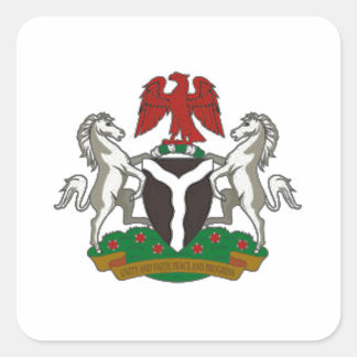 Pegatina Cuadrada Escudo de armas de Nigeria