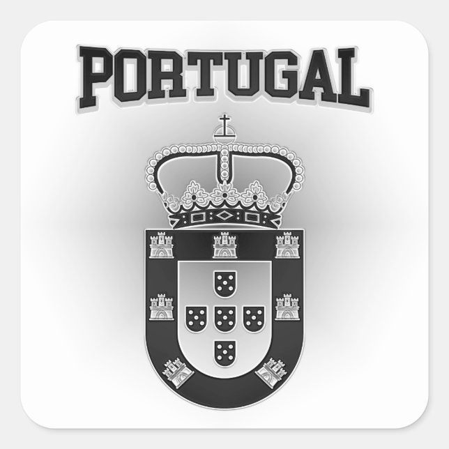 Pegatina Cuadrada Escudo de armas de Portugal (Anverso)