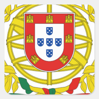 Pegatina Cuadrada Escudo de armas de Portugal