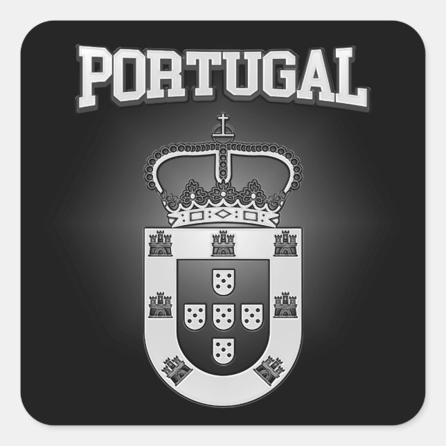 Pegatina Cuadrada Escudo de armas de Portugal (Anverso)