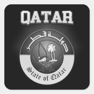 Pegatina Cuadrada Escudo de armas de Qatar