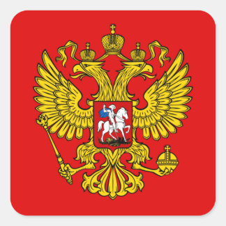 Pegatina Cuadrada Escudo de armas de Rusia