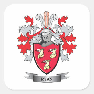 Pegatina Cuadrada Escudo de armas de Ryan