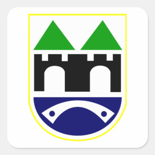 Pegatina Cuadrada Escudo de armas de Sarajevo