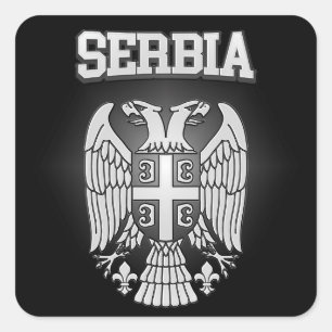 Pegatina Cuadrada Escudo de armas de Serbia