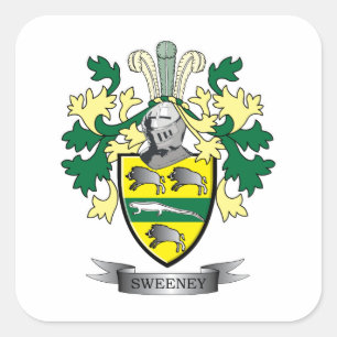 Pegatina Cuadrada Escudo de armas de Sweeney