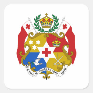 Pegatina Cuadrada Escudo de armas de Tonga