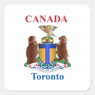 Pegatina Cuadrada Escudo de armas de Toronto