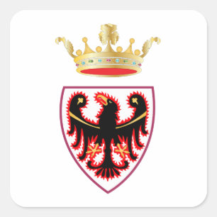 Pegatina Cuadrada Escudo de armas de Trentino (Italia)