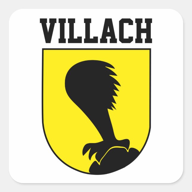 Pegatina Cuadrada Escudo de armas de Villach - AUSTRIA (Anverso)