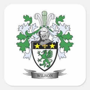 Pegatina Cuadrada Escudo de armas de Wilson