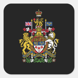 Pegatina Cuadrada Escudo de armas del Canadá, Canadá