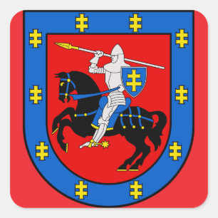 Pegatina Cuadrada Escudo de armas del condado de Vilnius