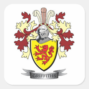 Pegatina Cuadrada Escudo de armas del escudo de la familia de