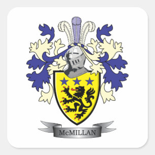 Pegatina Cuadrada Escudo de armas del escudo de la familia de