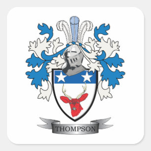 Pegatina Cuadrada Escudo de armas del escudo de la familia de